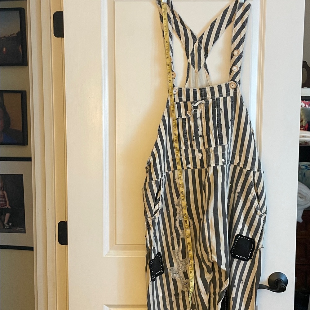 Striped Black and White Women's Jumpsuit - Picture 8 of 9